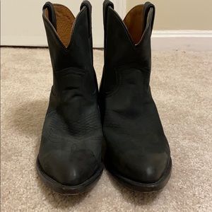 Frye black ankle cowboy boots